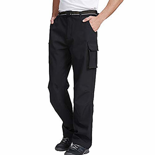 

men's softshell trousers hiking trousers outdoor trousers functional warm waterproof windproof fleece lined winter pants