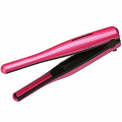 

hair straighteners, usb wireless charging 3d floating panel temperature adjustable ceramic tourmaline straightener straightening and curling hair 2 in 1,pink,usplug