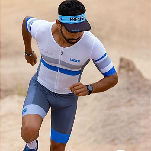 

Women's Men's Short Sleeve Cycling Jersey with Shorts Triathlon Tri Suit White Bike Quick Dry Sports Mountain Bike MTB Road Bike Cycling Clothing Apparel / Stretchy / Athletic