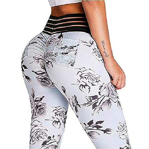 

womens ruched butt lifting leggings high waisted workout sport tummy control gym yoga pants solid color