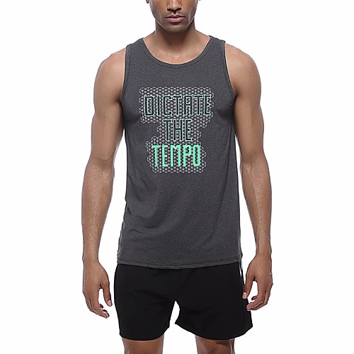 

UABRAV Men's Sleeveless Running Tank Top Singlet Top Quick Dry Sweat Out Fitness Gym Workout Running Walking Jogging Sportswear Gray Activewear High Elasticity