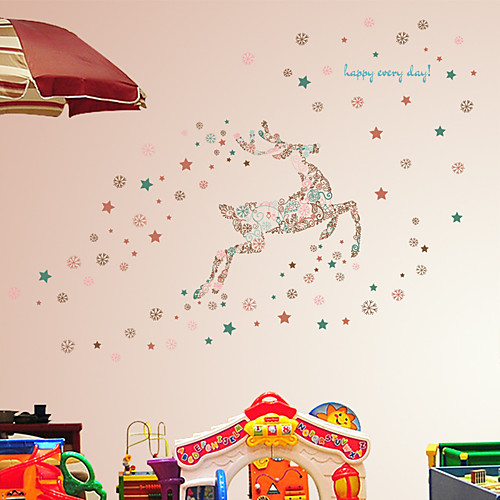 

Christmas Toys Christmas Window Clings Window Stickers Wall Decals Elk Merry Christmas Waterproof Removable Party Favor PVC 6 pcs Kid's Adults 5070cm Christmas Party Favors Supplies