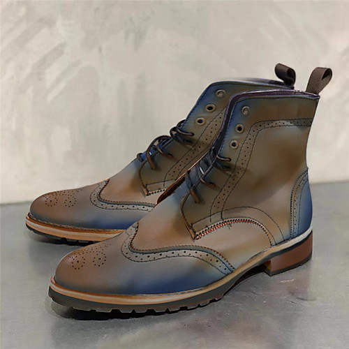 

Men's Boots Work Boots Roman Shoes Daily PU Black Red Blue Fall Winter
