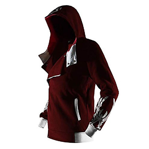 

men's hoodies long sleeve zipper camouflage jacket sweatshirt zip hoodie in steel grey, red, large