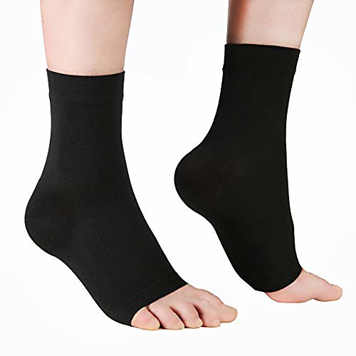 

compression foot sleeve socks for men & women - plantar fasciitis socks for injury recovery, arch support, pain relief, foot & ankle swelling, heel spurs, joint pain, 1 pair
