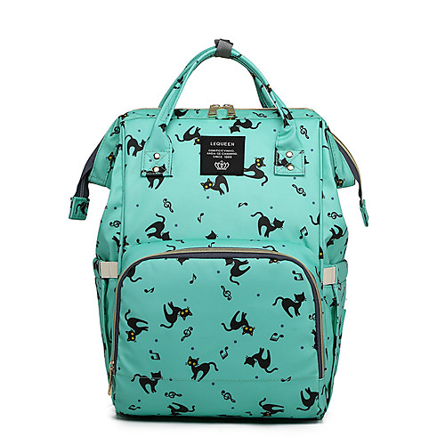 

Women's Oxford Diaper Bag Commuter Backpack Large Capacity Waterproof Pattern / Print Zipper Animal School Daily Backpack Blue Blushing Pink Green