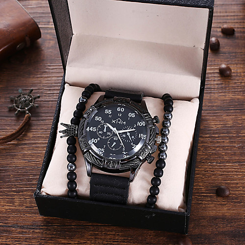 

Men's Sport Watch Analog Quartz Modern Style Stylish Classic Chronograph Fake Three Eyes Six Needles Large Dial / PU Leather