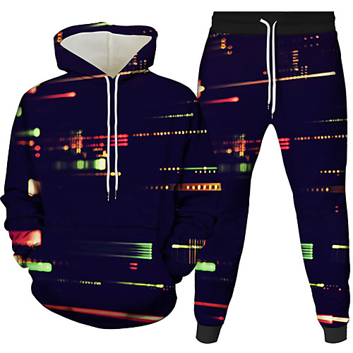 

Women's Men's 3D Hoodies Set Graphic 3D 2 Piece Front Pocket Daily 3D Print 3D Print Casual Hoodies Sweatshirts Black