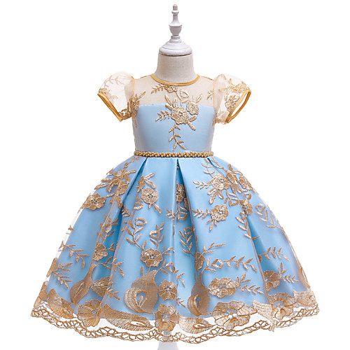 

Princess Dress Girls' Movie Cosplay New Year's Blue Skirt Christmas Halloween New Year Polyester / Cotton Polyester