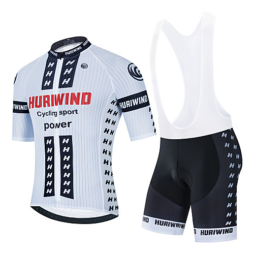 

21Grams Men's Short Sleeve Cycling Jersey with Bib Shorts Cycling Jersey with Shorts White Black BlackWhite Bike Breathable Quick Dry Sports Graphic Mountain Bike MTB Road Bike Cycling Clothing
