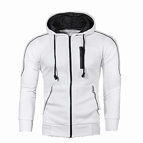 

mens full-zip casual hooded shirts - fleece fashion hoodies zip-up sweatshirt slim fit top blouse - 5colors