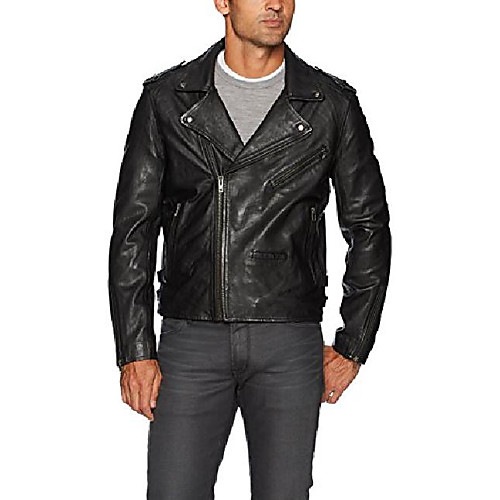 

men's cross fade motorcycle jacket outerwear, -black, small