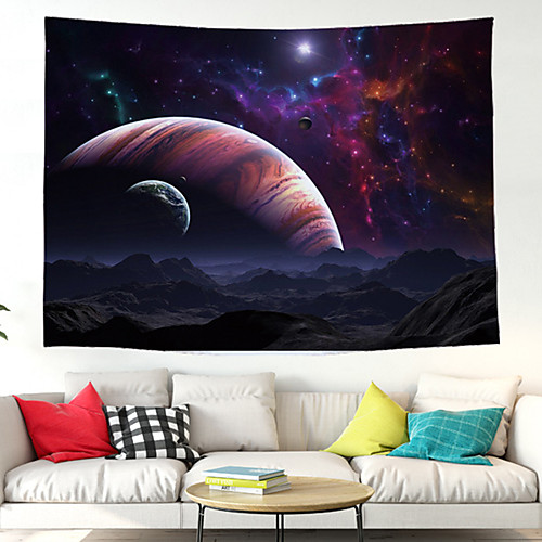 

Wall Tapestry Art Decor Blanket Curtain Picnic Tablecloth Hanging Home Bedroom Living Room Dorm Decoration Polyester Starry Planet Pattern