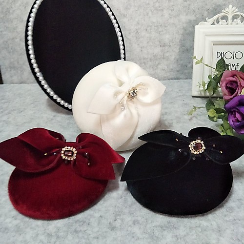 

Headpieces Wedding Flannel Fascinators / Hats / Headpiece with Rhinestone / Cap / Trim 1 Piece Wedding / Horse Race Headpiece