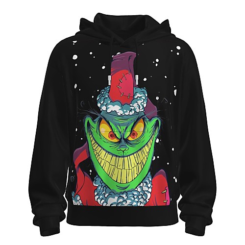 

Men's Pullover Hoodie Sweatshirt Print Graphic 3D Front Pocket Christmas Daily 3D Print 3D Print Christmas Hoodies Sweatshirts Black