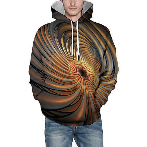 

Men's Pullover Hoodie Sweatshirt Graphic Abstract 3D Front Pocket Daily 3D Print 3D Print Casual Hoodies Sweatshirts Yellow