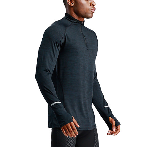 

UABRAV Men's Long Sleeve High Neck Sweatshirt Running Shirt Quarter Zip Tee Tshirt Top Quick Dry Moisture Wicking Sweat Out Fitness Gym Workout Running Walking Jogging Sportswear Solid Colored Dark