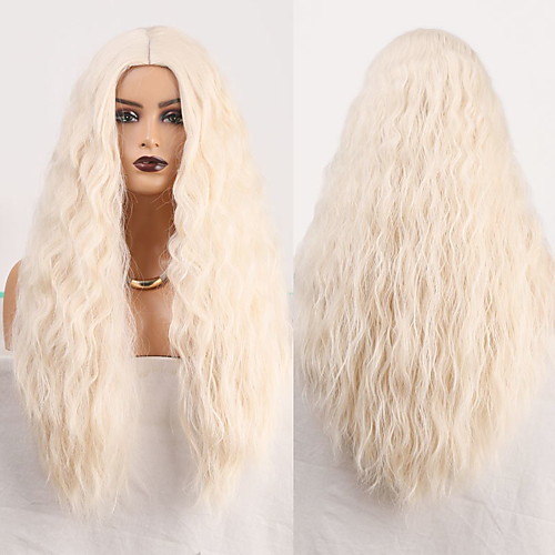 

Cosplay Costume Wig Synthetic Wig Straight Natural Straight Middle Part Wig Royal Blue Synthetic Hair Women's Odor Free Fashionable Design Soft Blue