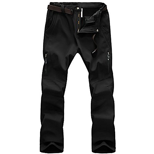 

men's water-resistant outdoor fleece hiking ski snow pants black-xs