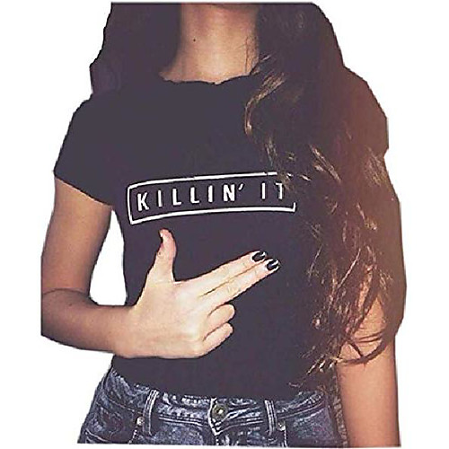 

womens round neck fashion street rock punk style leopard print t shirt tops