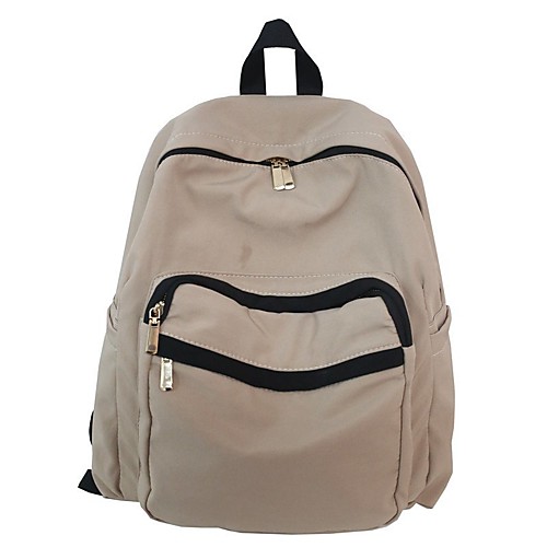 

Women's Unisex Nylon Special Material School Bag Commuter Backpack Large Capacity Waterproof Zipper Solid Color Sports & Outdoor Daily Backpack White Black Green