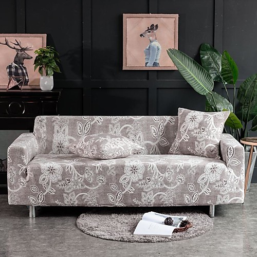 

Floral Print 1-Piece Sofa Cover Couch Cover Furniture Protector Soft Stretch Slipcover Spandex Jacquard Fabric Super Fit for 1~4 Cushion Couch and L Shape Sofa,Easy to Install(1 Free Cushion Cover)