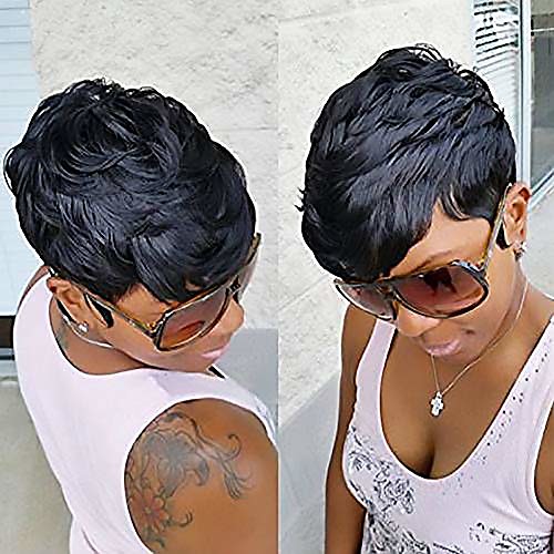 

short synthetic wigs curly pixie cut wigs for black women non-lace synthetic brazilian hair wig short black curly wig