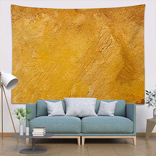 

Wall Tapestry Art Deco Blanket Curtain Picnic Table Cloth Hanging Home Bedroom Living Room Dormitory Decoration Polyester Fiber Oil Painting Yellow Paint