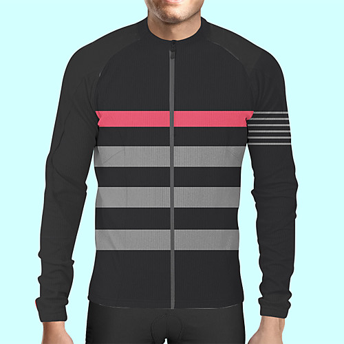 

CAWANFLY Men's Long Sleeve Cycling Jersey Black Patchwork Bike Jersey Top Mountain Bike MTB Road Bike Cycling Quick Dry Sports Clothing Apparel / Stretchy