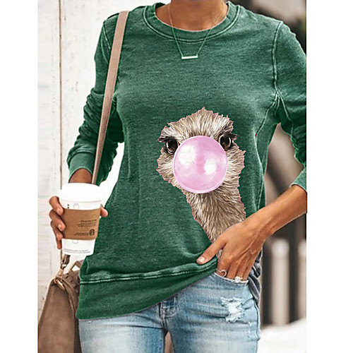 

Women's Pullover Sweatshirt Animal Patterned Graphic Daily 3D Print Casual Hoodies Sweatshirts Blue Red Green