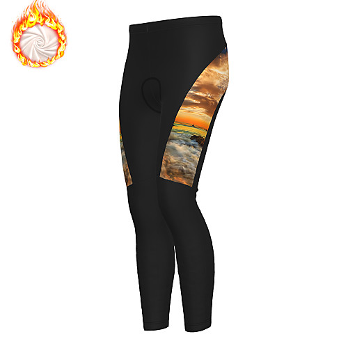 

21Grams Men's Cycling Tights Cycling Pants Winter Fleece Bike Tights Padded Shorts / Chamois Pants Fleece Lining Breathable Warm Sports Black Mountain Bike MTB Road Bike Cycling Clothing Apparel Bike