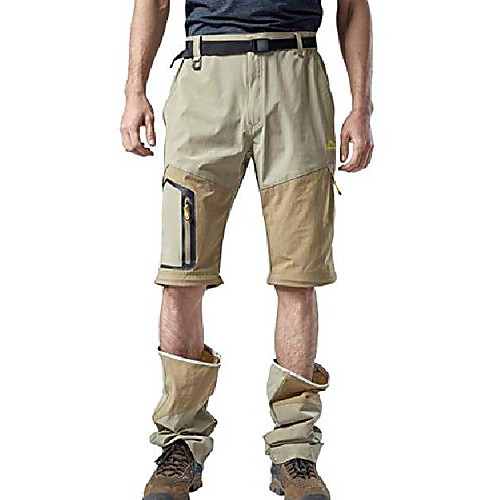 

men's outdoor hiking convertible pants quick dry lightweight zip off pants military trousers khaki asian s/us s