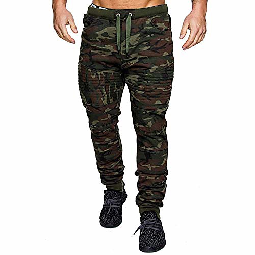 

fanshonn men's casual camouflage sweatpants baggy drawstring running sports pant drawstring trousers