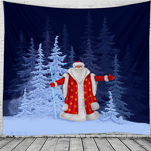 

Christmas Santa Claus Holiday Party Wall Tapestry Art Decor Blanket Curtain Picnic Tablecloth Hanging Home Bedroom Living Room Dorm Decoration Christmas Tree Gift Fireplace