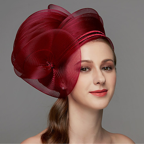 

Net Fascinators / Headdress / Headpiece with Feather / Flower / Trim 1 PC Wedding / Special Occasion / Tea Party Headpiece Christmas