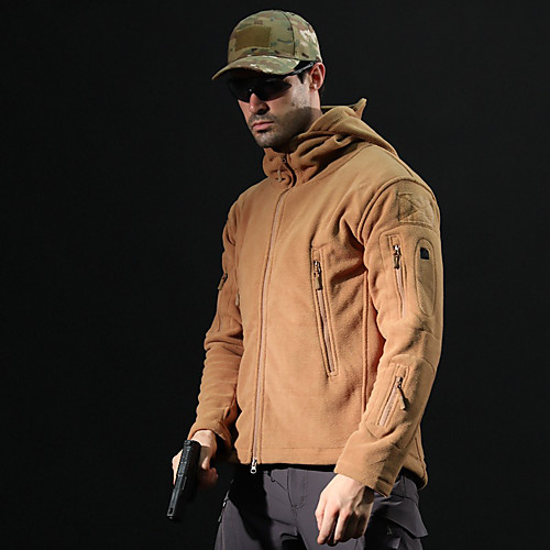 

Men's Hiking Fleece Jacket Outdoor Thermal Warm Windproof Fleece Lining Wearproof Fall Winter Spring Camo Coat Top Fleece Camping / Hiking Hunting Fishing Black Yellow Army Green