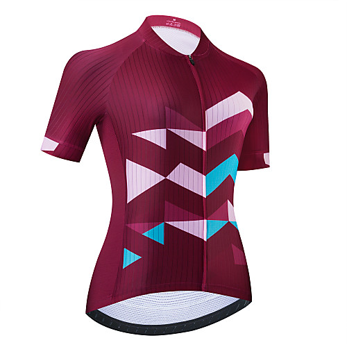 

21Grams Women's Short Sleeve Cycling Jersey Burgundy Bike Jersey Top Mountain Bike MTB Road Bike Cycling Breathable Quick Dry Sports Clothing Apparel / Stretchy / Athletic