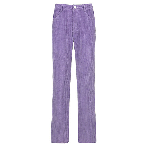 

Women's Basic Streetwear Comfort Daily Going out Pants Chinos Pants Solid Colored Full Length Purple Brown