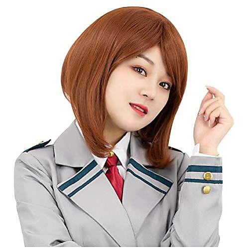 

anime ochaco uraraka brown cosplay costume wig (brown)