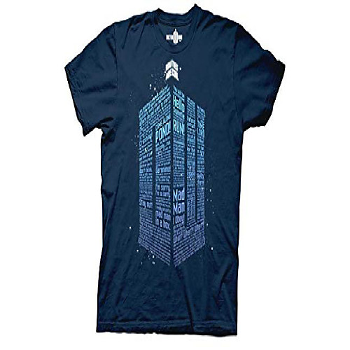 

doctor who logo of words adult t-shirt xl navy