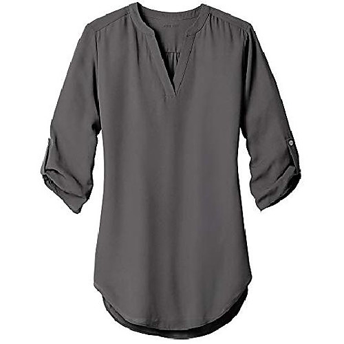 

women 3/4 sleeve tunic blouse-xs-sterling grey