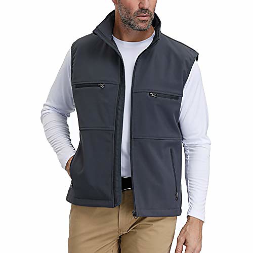 

Men's Hiking Vest / Gilet Fishing Vest Hiking Fleece Jacket Winter Outdoor Solid Color Thermal Warm Lightweight Breathable Quick Dry Top Hunting Fishing Climbing Navy ArmyGreen Black