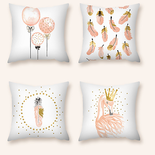 

Cushion Cover 4PC Short Plush Soft Decorative Square Throw Pillow Cover Cushion Case Pillowcase for Sofa Bedroom 45 x 45 cm (18 x 18 Inch) Superior Quality Machine Washable