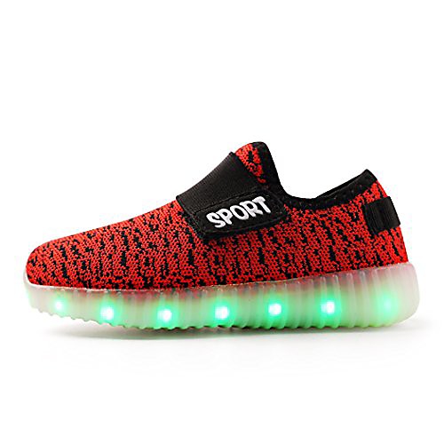 

boy&girl's lightweight led shoes 7 color light up flashing sneakers(toddler/little kid/big kid) (25 m eu/us 8.5 m (toddler), red)