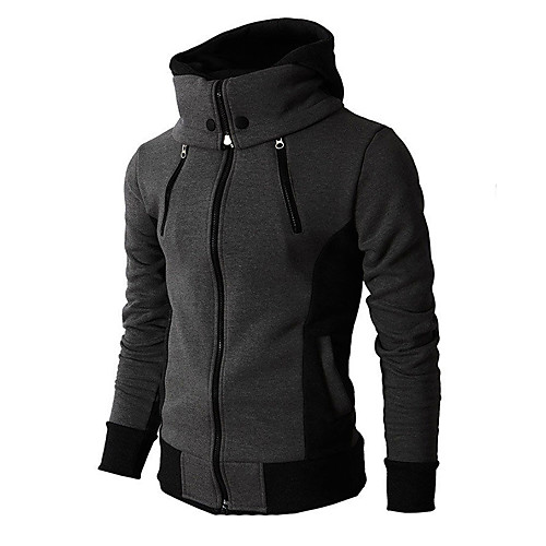 

Men's Zip Up Hoodie Sweatshirt Color Block Hooded Daily 3D Print Work Casual Hoodies Sweatshirts Long Sleeve Light gray Dark Gray Beige