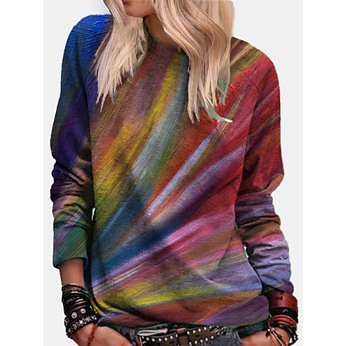 

Women's Pullover Sweatshirt Graphic Tie Dye Daily Basic Casual Hoodies Sweatshirts Blue Yellow