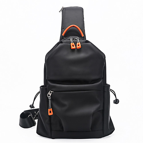 

Men's Bags Nylon Sling Shoulder Bag Chest Bag Zipper Daily Outdoor MessengerBag Black