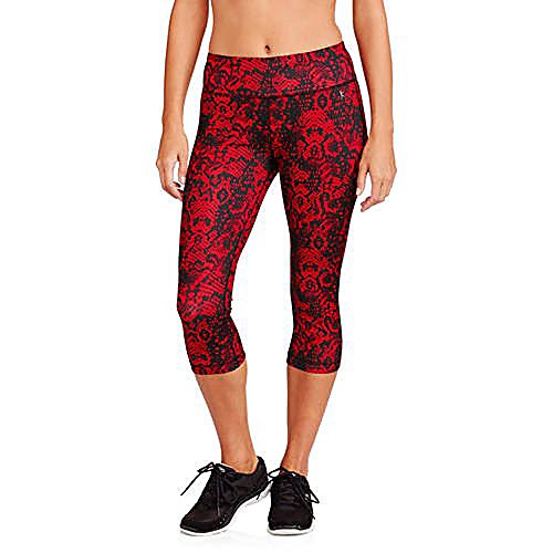 

women's printed capri tights (medium, red snake)