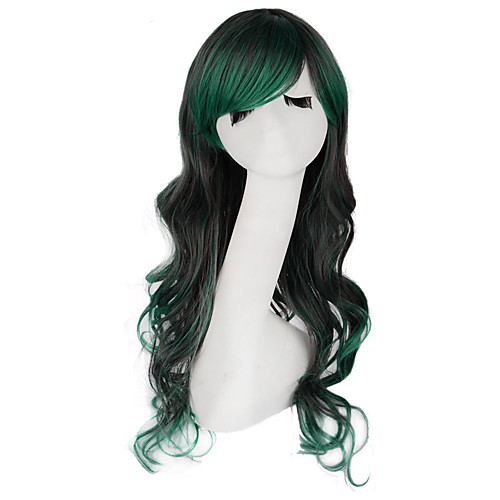 

28inch Wavy Multi-Color Lolita Cosplay Party Wig (Brown/Dark Green)