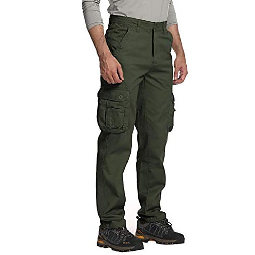 

men's lightweight casual cargo pants multi-pocket military combat relaxed fit tactical work hiking pants j1998 armygreen 34